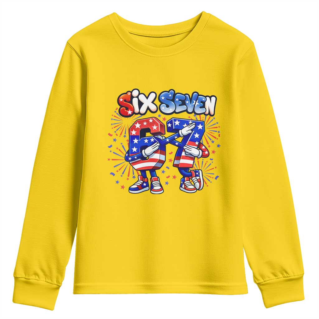 Funny Six Seven Dabbing Youth Sweatshirt Patriotic American Pride Gift