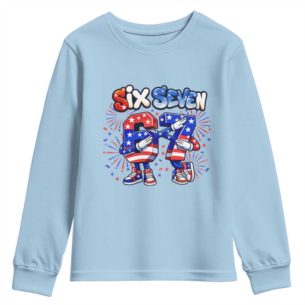 Funny Six Seven Dabbing Youth Sweatshirt Patriotic American Pride Gift