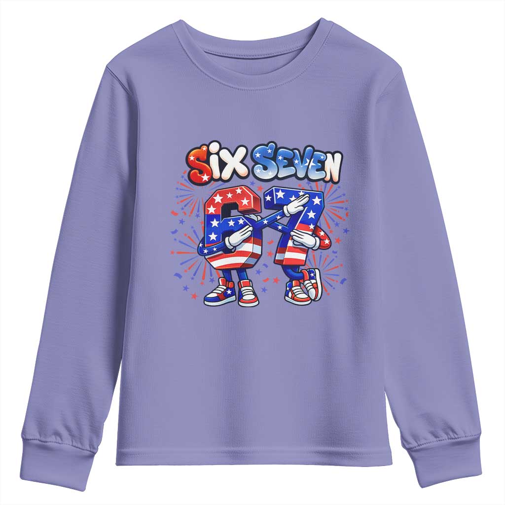 Funny Six Seven Dabbing Youth Sweatshirt Patriotic American Pride Gift