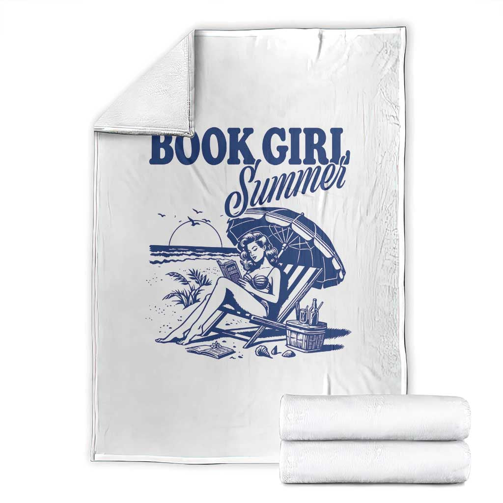 Book Girl Summer Throw Blanket Funny Beach Book Lover Gift