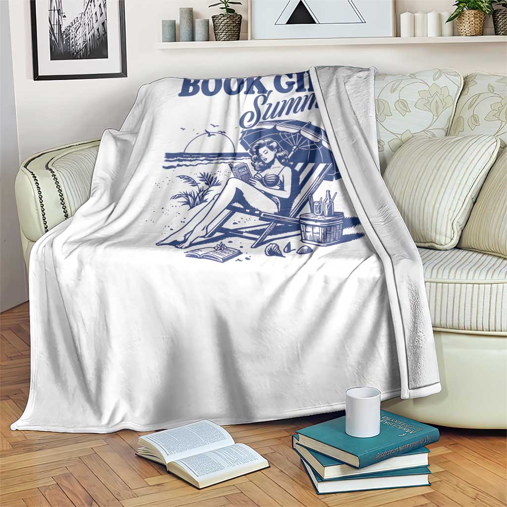 Book Girl Summer Throw Blanket Funny Beach Book Lover Gift
