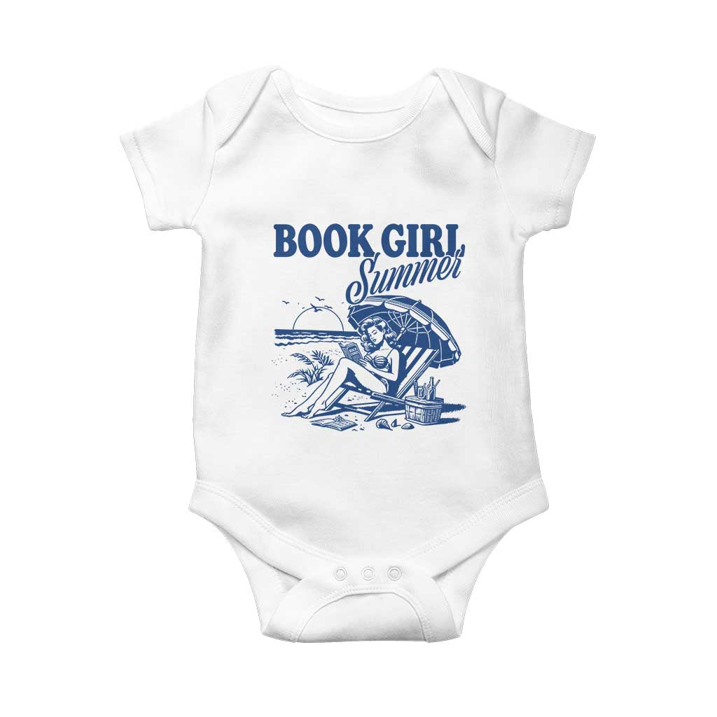 Book Girl Summer Baby Onesie Funny Beach Book Lover Gift