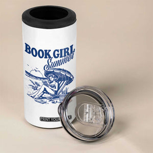 Book Girl Summer 4 in 1 Can Cooler Tumbler Funny Beach Book Lover Gift