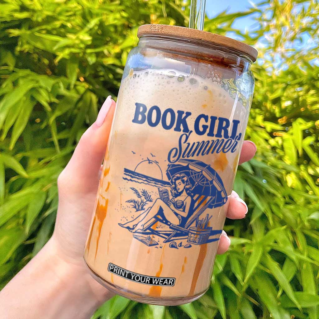 Book Girl Summer Glass Can Funny Beach Book Lover Gift