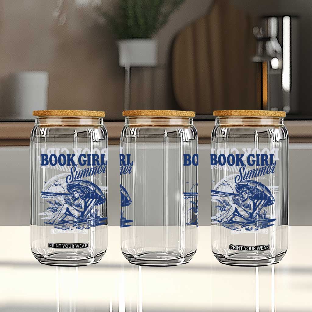 Book Girl Summer Glass Can Funny Beach Book Lover Gift
