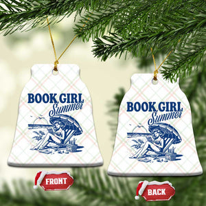 Book Girl Summer Ceramic Ornament Funny Beach Book Lover Gift