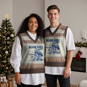 Book Girl Summer V-Neck Knit Sweater Vest Funny Beach Book Lover Gift