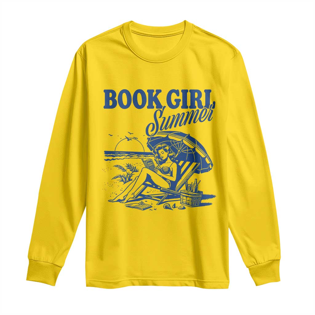 Book Girl Summer Long Sleeve Shirt Funny Beach Book Lover Gift