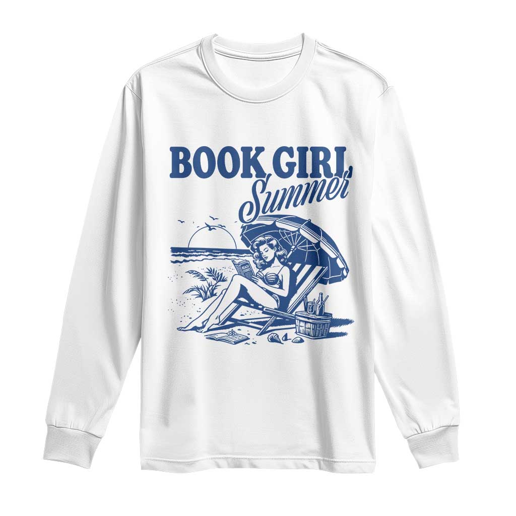 Book Girl Summer Long Sleeve Shirt Funny Beach Book Lover Gift
