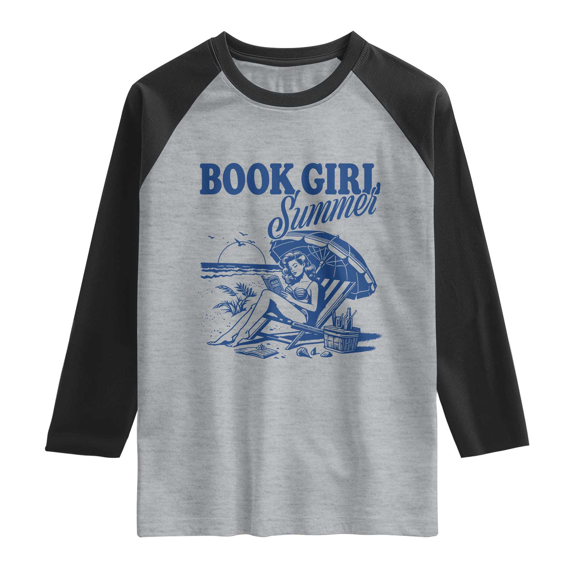 Book Girl Summer Raglan Shirt Funny Beach Book Lover Gift