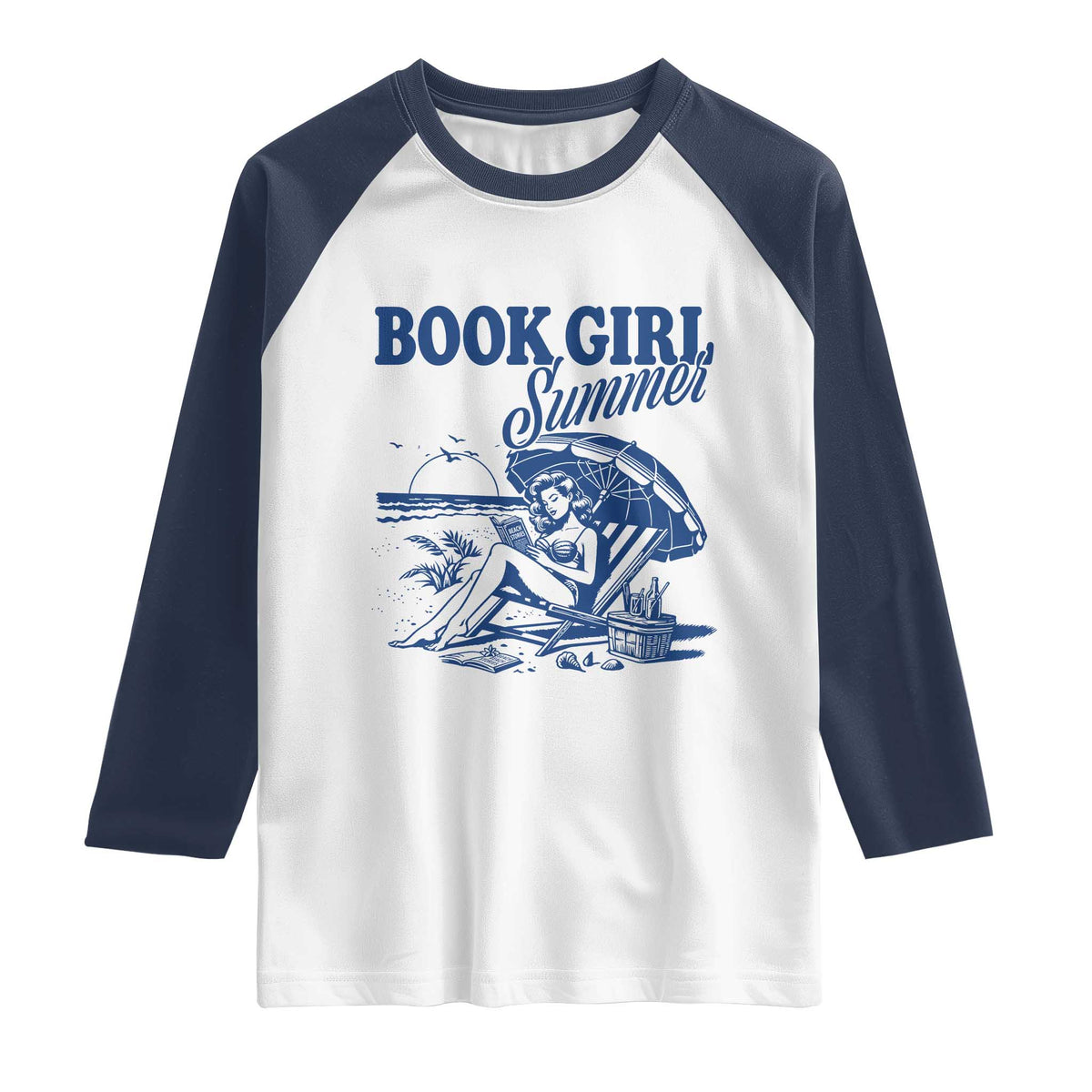 Book Girl Summer Raglan Shirt Funny Beach Book Lover Gift