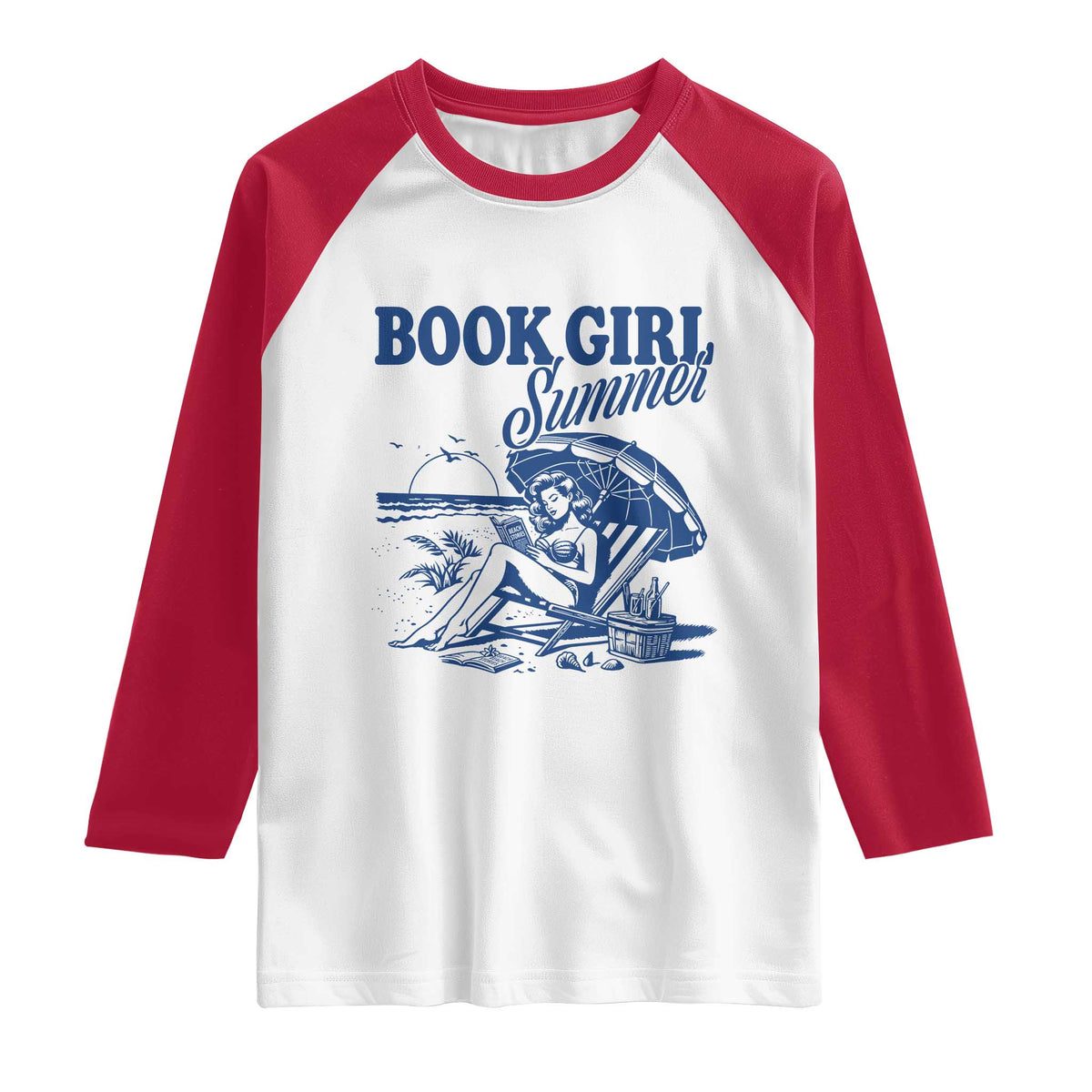 Book Girl Summer Raglan Shirt Funny Beach Book Lover Gift