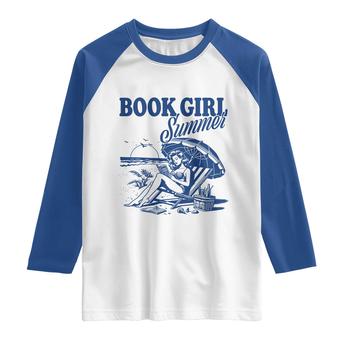 Book Girl Summer Raglan Shirt Funny Beach Book Lover Gift