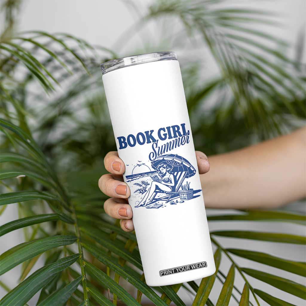Book Girl Summer Skinny Tumbler Funny Beach Book Lover Gift