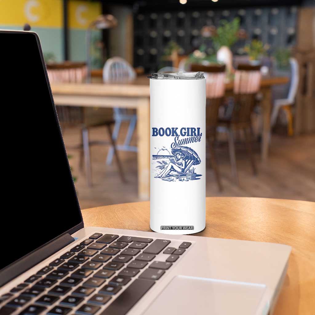Book Girl Summer Skinny Tumbler Funny Beach Book Lover Gift