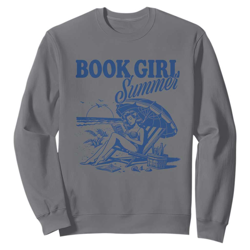 Book Girl Summer Sweatshirt Funny Beach Book Lover Gift