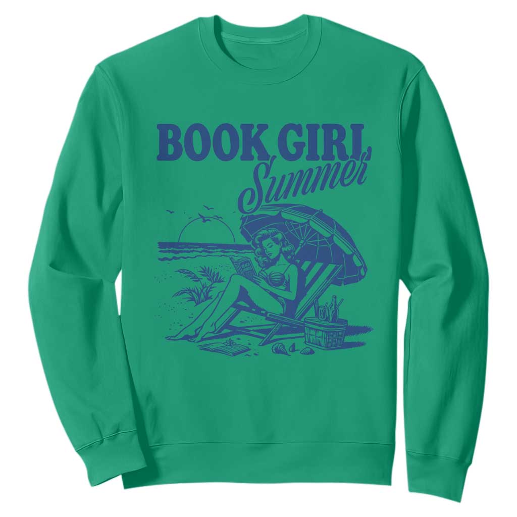 Book Girl Summer Sweatshirt Funny Beach Book Lover Gift