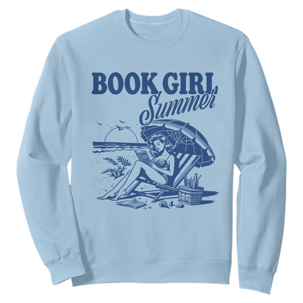 Book Girl Summer Sweatshirt Funny Beach Book Lover Gift