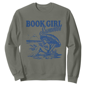 Book Girl Summer Sweatshirt Funny Beach Book Lover Gift