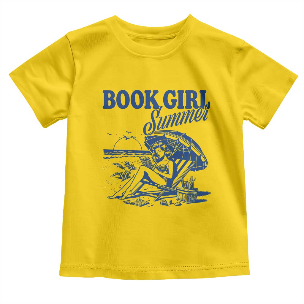 Book Girl Summer Toddler T Shirt Funny Beach Book Lover Gift