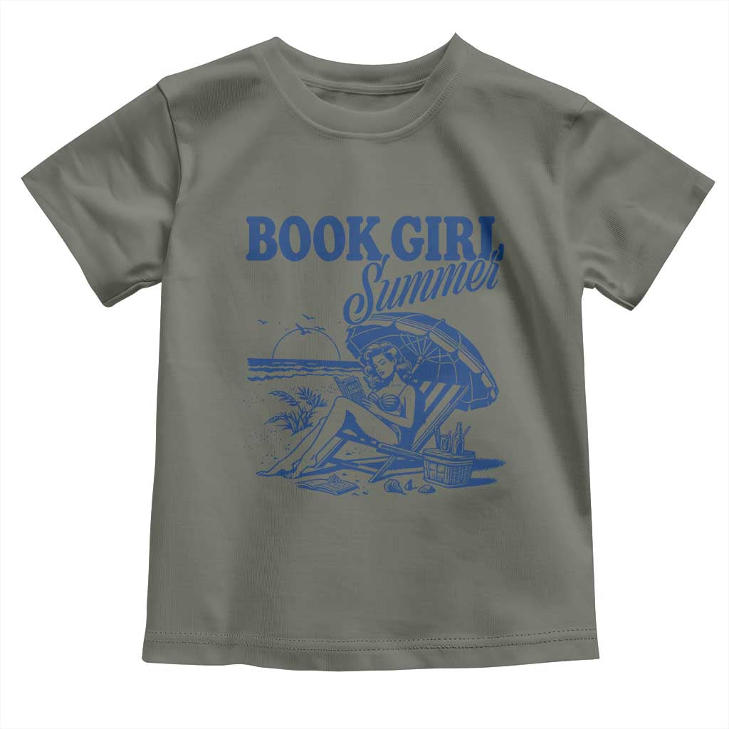Book Girl Summer Toddler T Shirt Funny Beach Book Lover Gift
