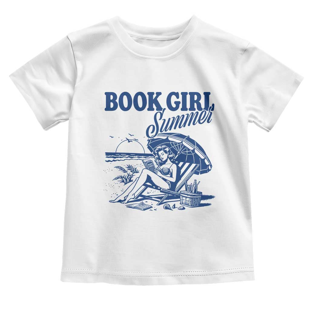 Book Girl Summer Toddler T Shirt Funny Beach Book Lover Gift TS12 White Print Your Wear