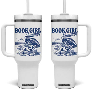 Book Girl Summer Tumbler With Handle Funny Beach Book Lover Gift