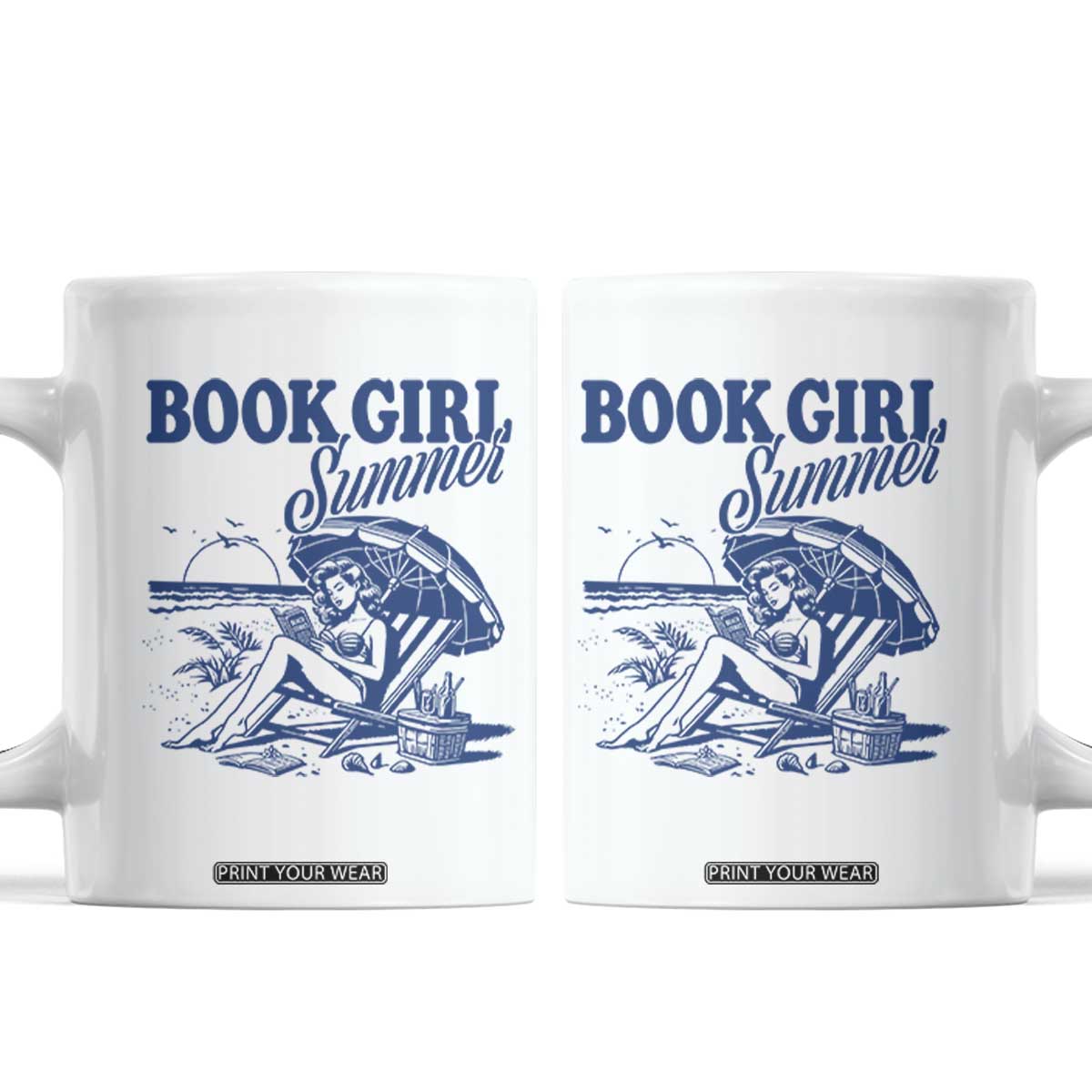 Book Girl Summer Coffee Mug Funny Beach Book Lover Gift
