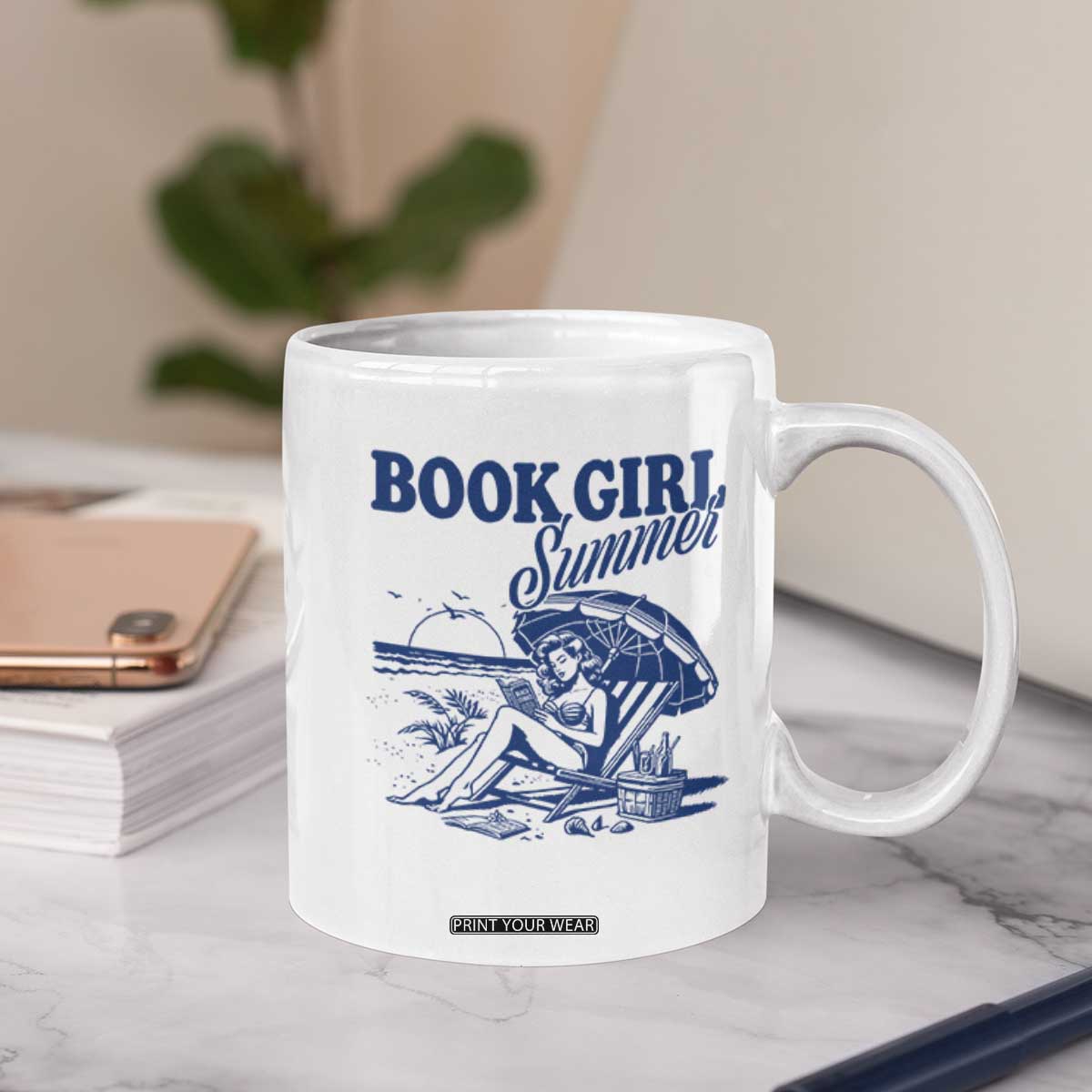 Book Girl Summer Coffee Mug Funny Beach Book Lover Gift