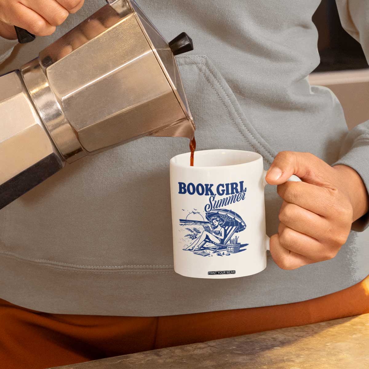 Book Girl Summer Coffee Mug Funny Beach Book Lover Gift
