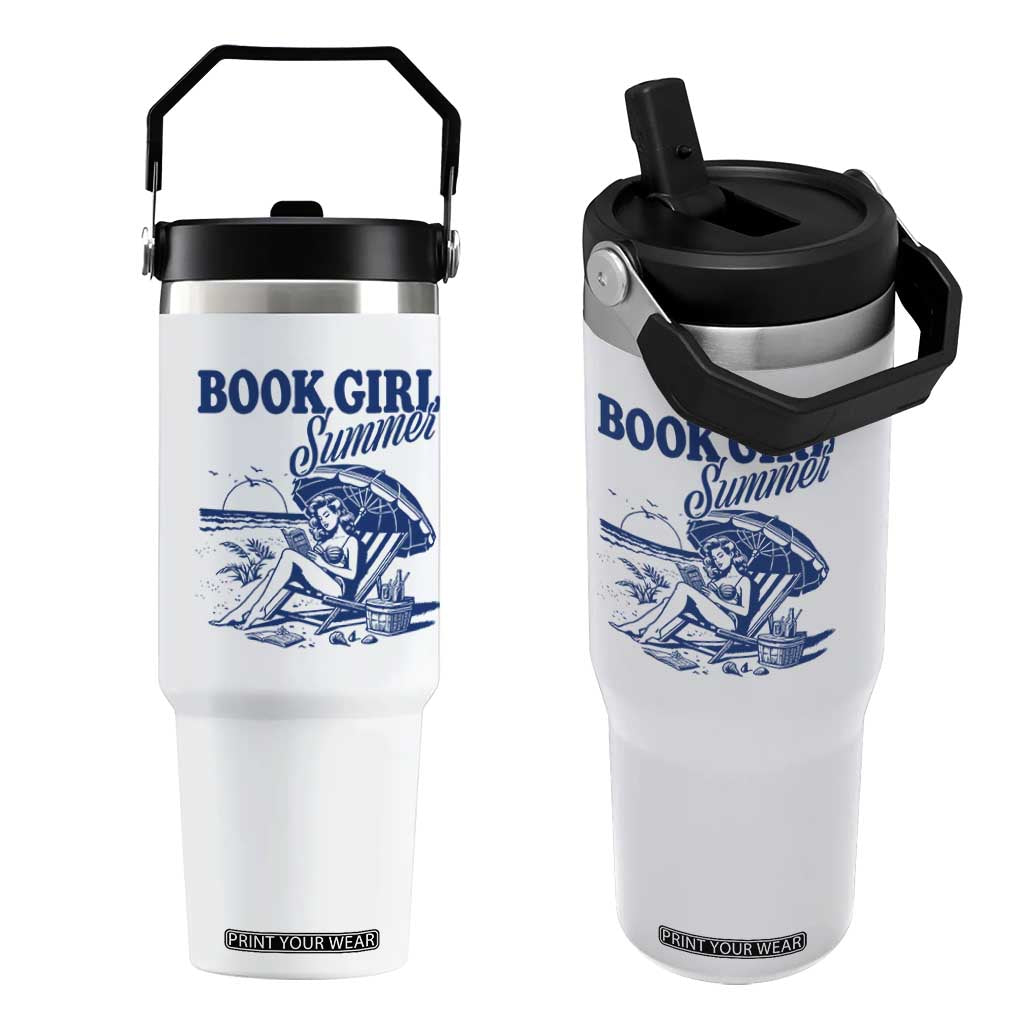 Book Girl Summer Flip Straw Tumbler Funny Beach Book Lover Gift