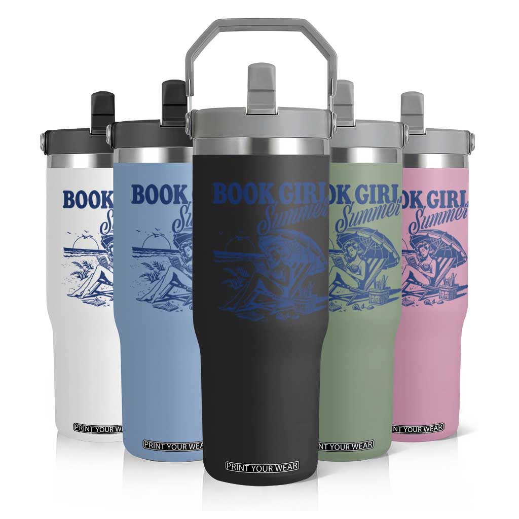 Book Girl Summer Flip Straw Tumbler Funny Beach Book Lover Gift