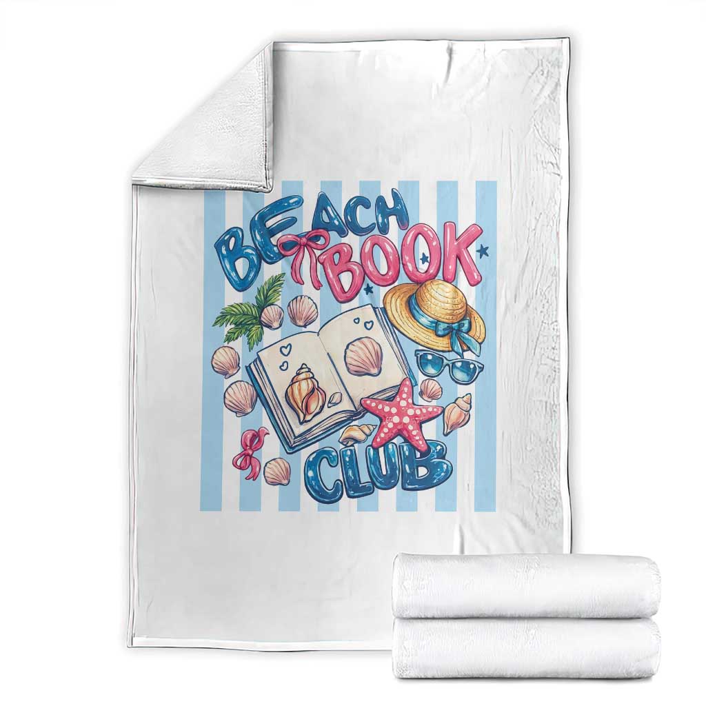 Beach Book Club Throw Blanket Bookworm Summer Vacation Graphic TS12 White Print Your Wear