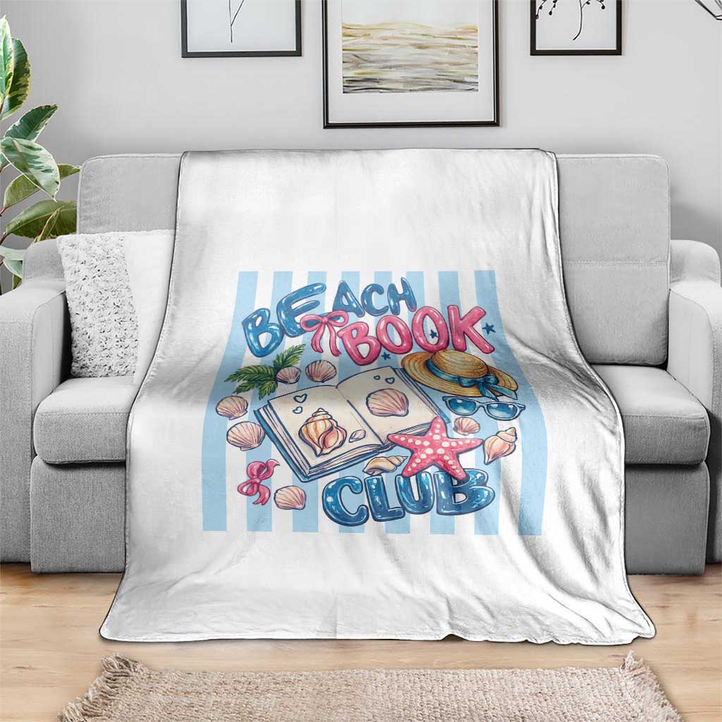 Beach Book Club Throw Blanket Bookworm Summer Vacation Graphic TS12 Print Your Wear