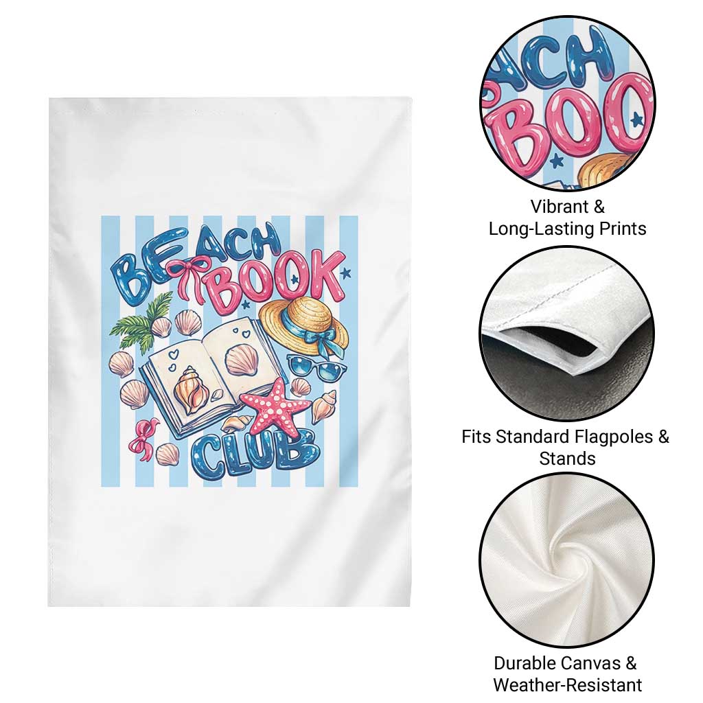 Beach Book Club Garden Flag Bookworm Summer Vacation Graphic