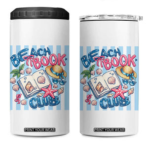 Beach Book Club 4 in 1 Can Cooler Tumbler Bookworm Summer Vacation Graphic