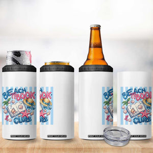 Beach Book Club 4 in 1 Can Cooler Tumbler Bookworm Summer Vacation Graphic