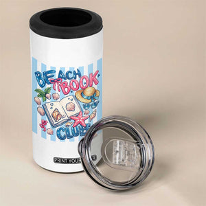 Beach Book Club 4 in 1 Can Cooler Tumbler Bookworm Summer Vacation Graphic