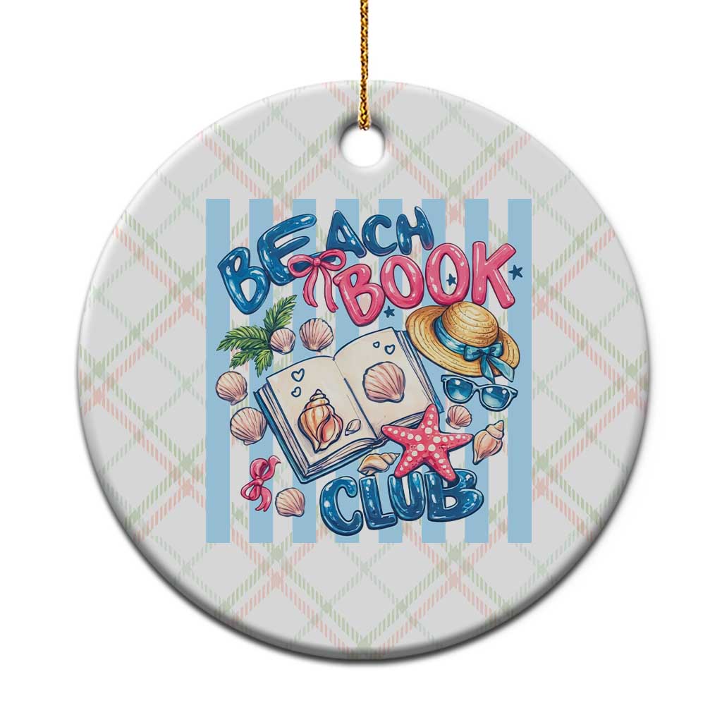 Beach Book Club Ceramic Ornament Bookworm Summer Vacation Graphic