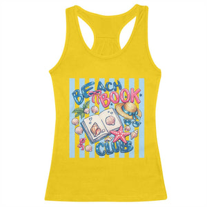 Beach Book Club Racerback Tank Top Bookworm Summer Vacation Graphic