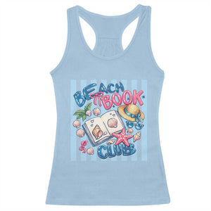 Beach Book Club Racerback Tank Top Bookworm Summer Vacation Graphic