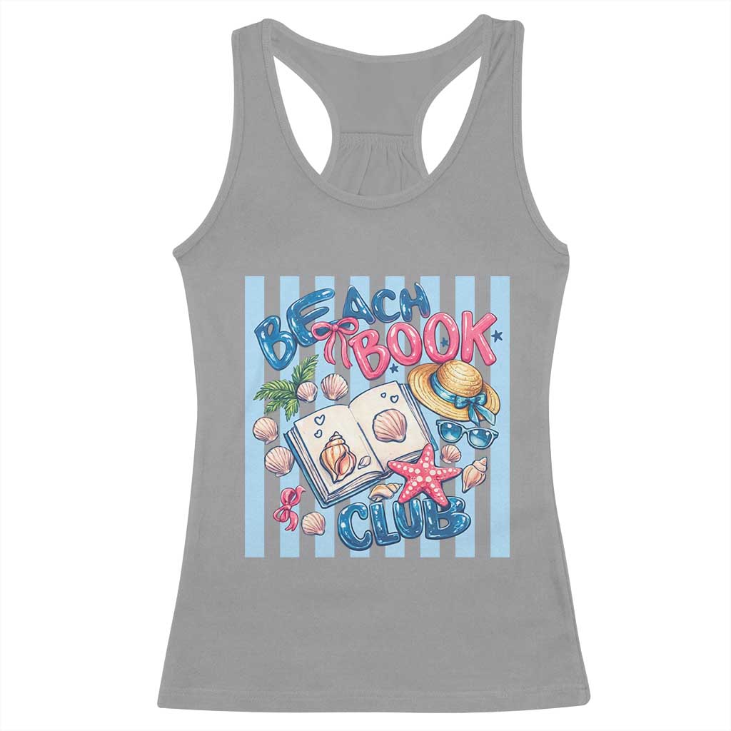Beach Book Club Racerback Tank Top Bookworm Summer Vacation Graphic