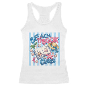 Beach Book Club Racerback Tank Top Bookworm Summer Vacation Graphic