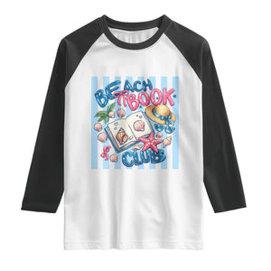 Beach Book Club Raglan Shirt Bookworm Summer Vacation Graphic