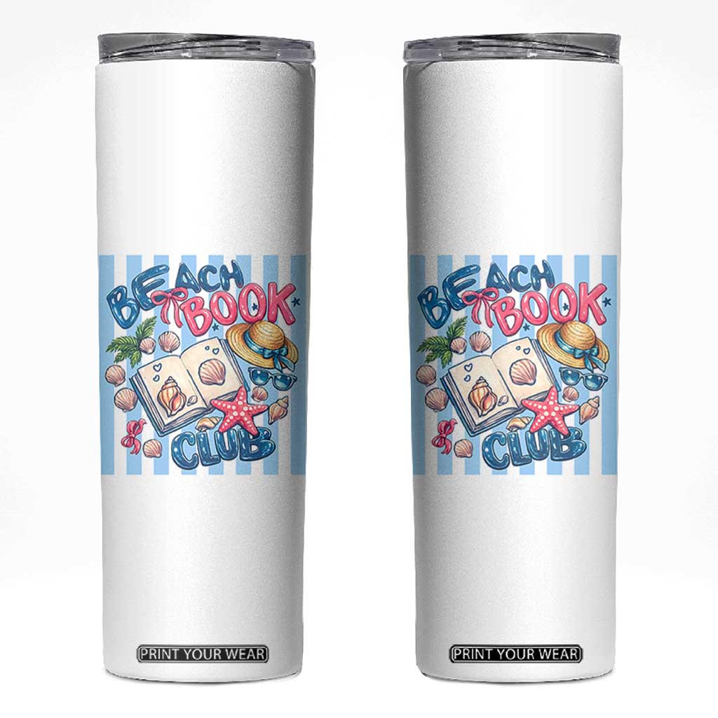 Beach Book Club Skinny Tumbler Bookworm Summer Vacation Graphic