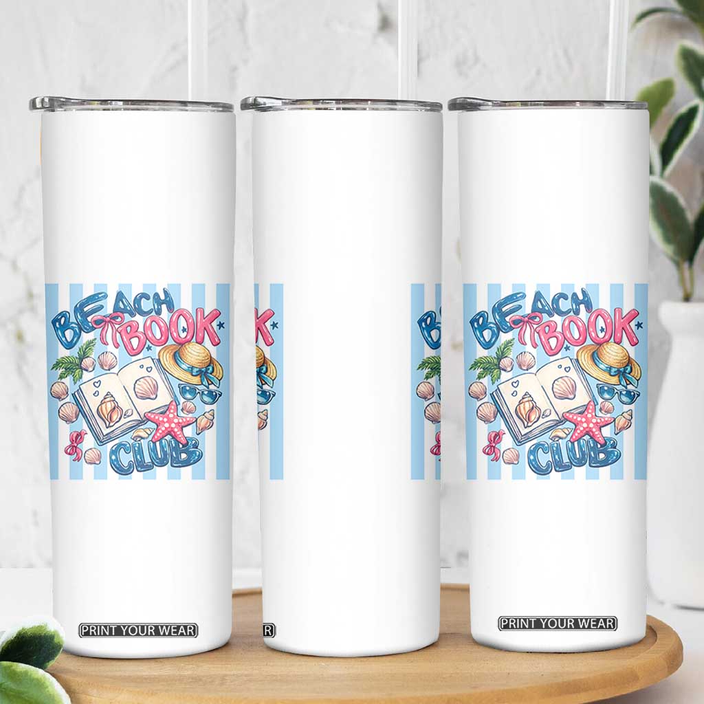 Beach Book Club Skinny Tumbler Bookworm Summer Vacation Graphic
