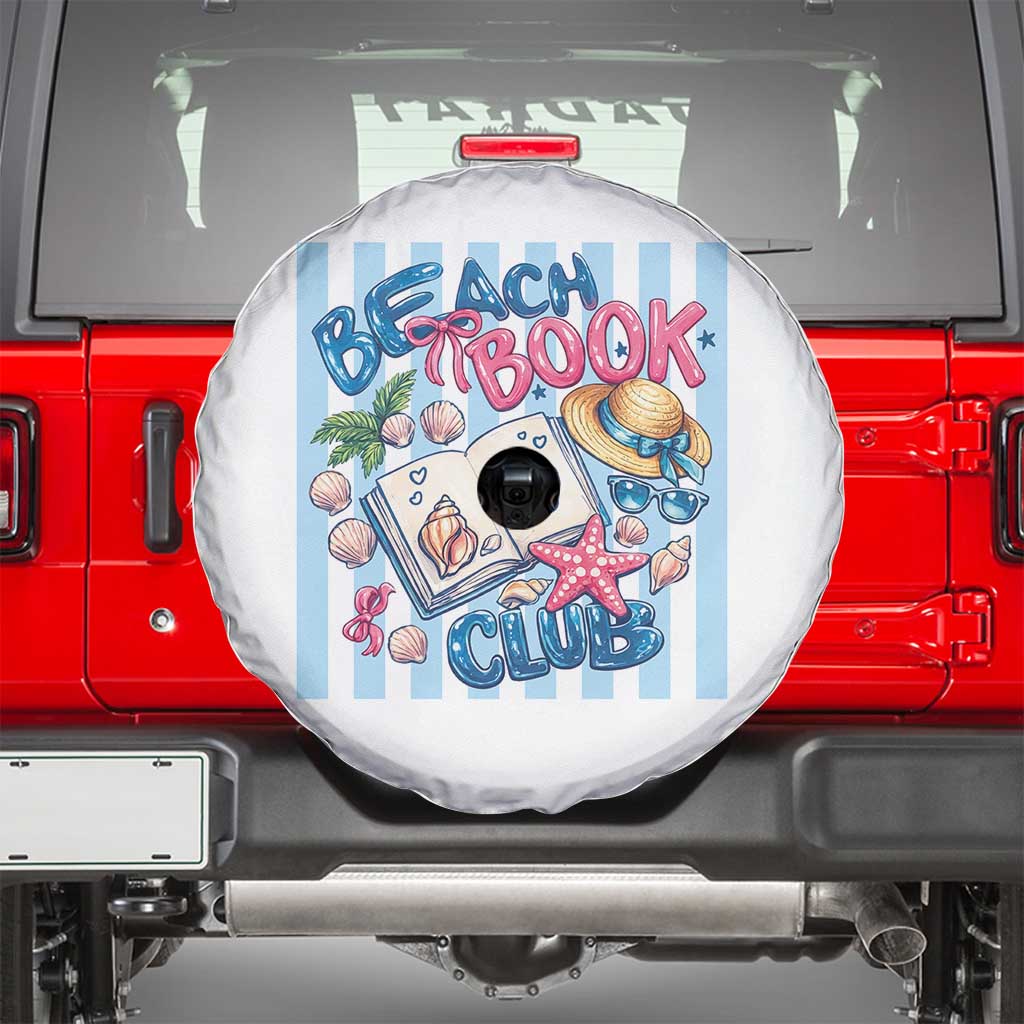 Beach Book Club Spare Tire Cover Bookworm Summer Vacation Graphic