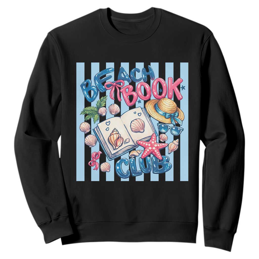 Beach Book Club Sweatshirt Bookworm Summer Vacation Graphic