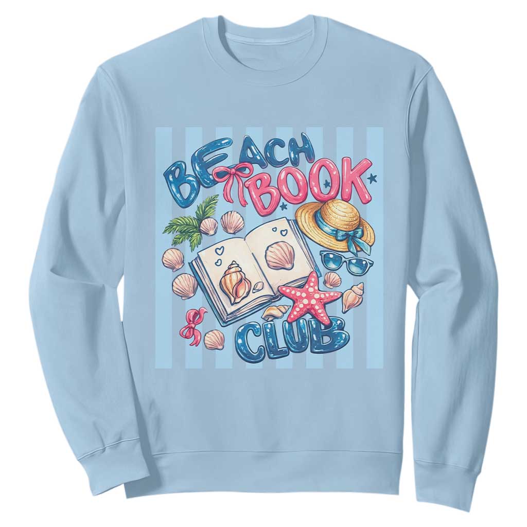 Beach Book Club Sweatshirt Bookworm Summer Vacation Graphic