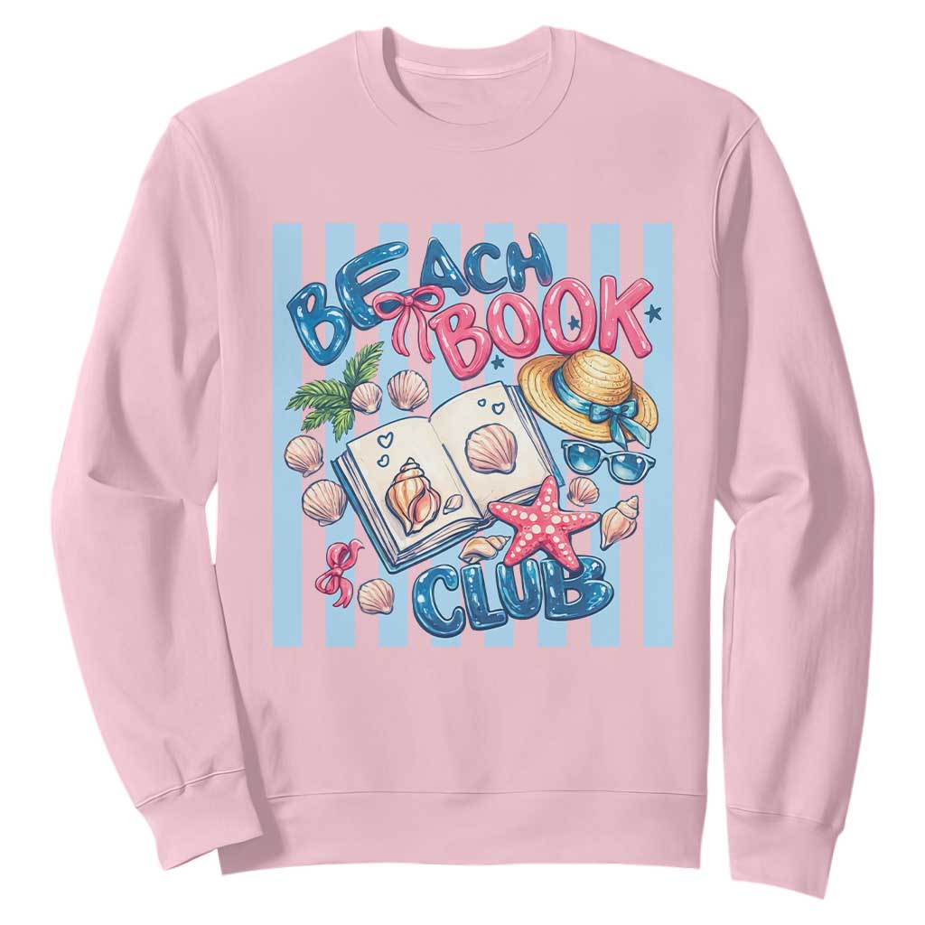 Beach Book Club Sweatshirt Bookworm Summer Vacation Graphic